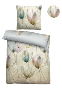 biberna Baumwoll-Satin Bettwäsche 155x200 cm und 155x220 cm + 80x80 cm