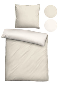 biberna Baumwoll-Satin Bettwäsche 155x200 cm und 155x220 cm + 80x80 cm