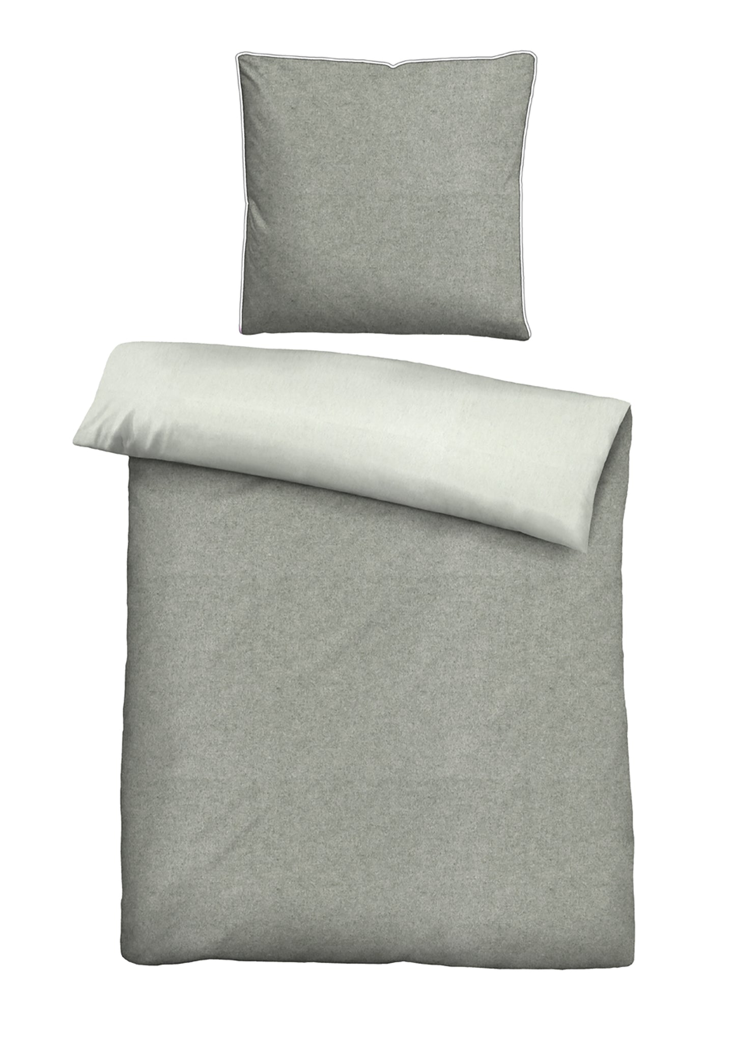 biberna Melange-Flanell Bettwäsche 155x200/220 cm + 80x80 cm
