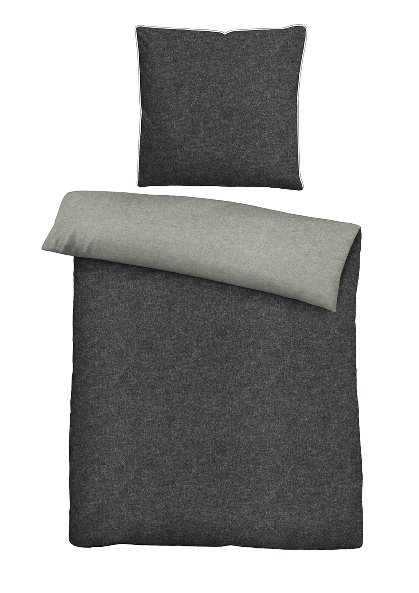 biberna Melange-Flanell Bettwäsche 155x200/220 cm + 80x80 cm