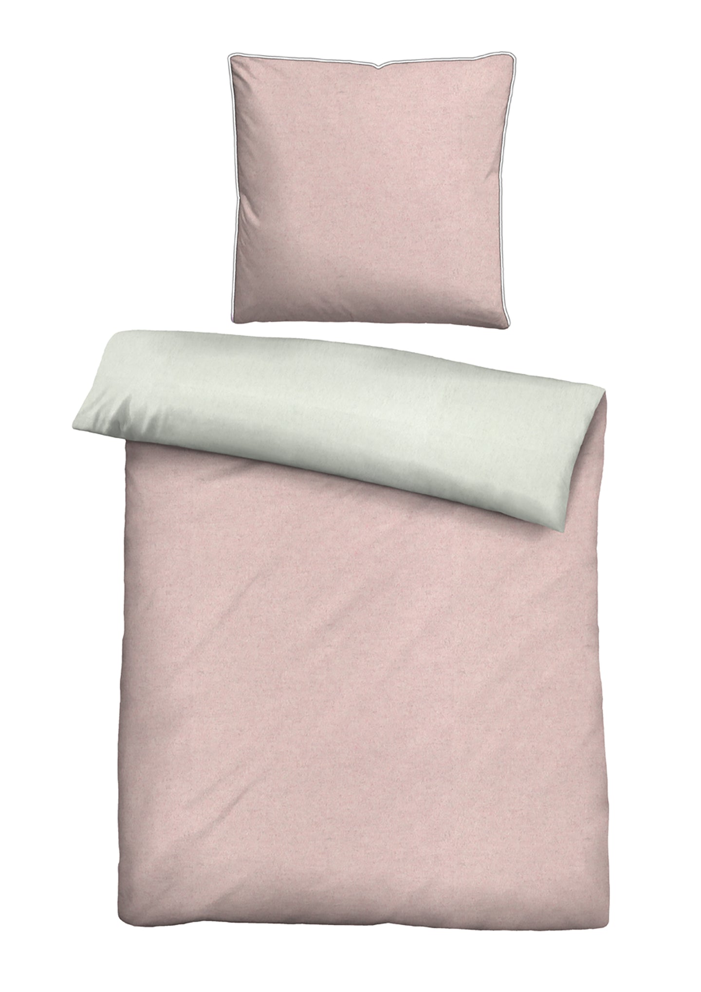 biberna Melange-Flanell Bettwäsche 155x200/220 cm + 80x80 cm