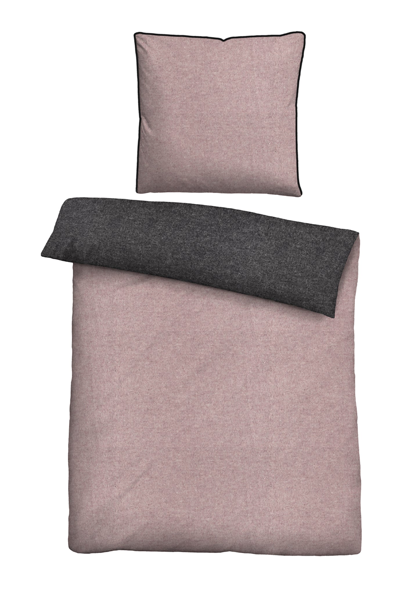 biberna Melange-Flanell Bettwäsche 155x200/220 cm + 80x80 cm