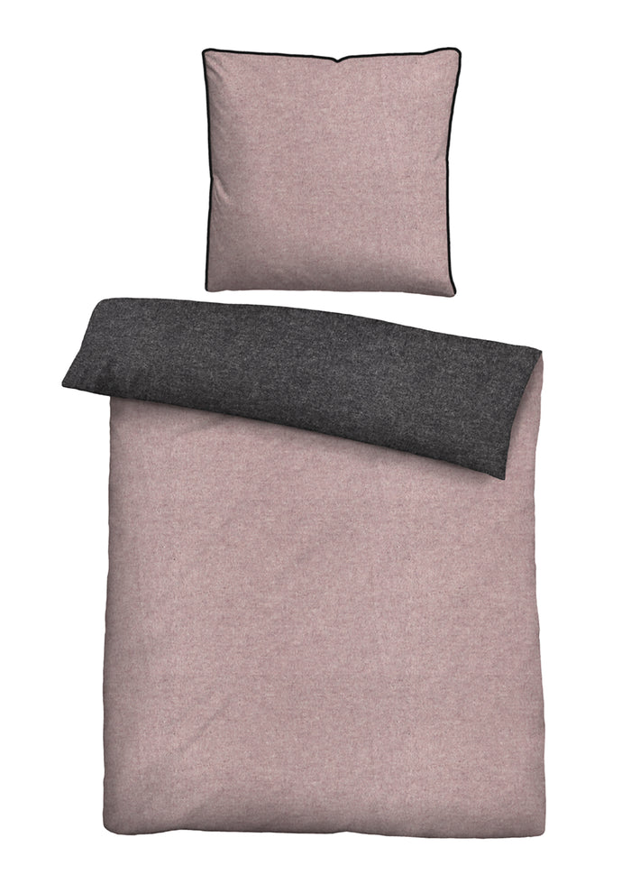 biberna Melange-Flanell Bettwäsche 155x200/220 cm + 80x80 cm
