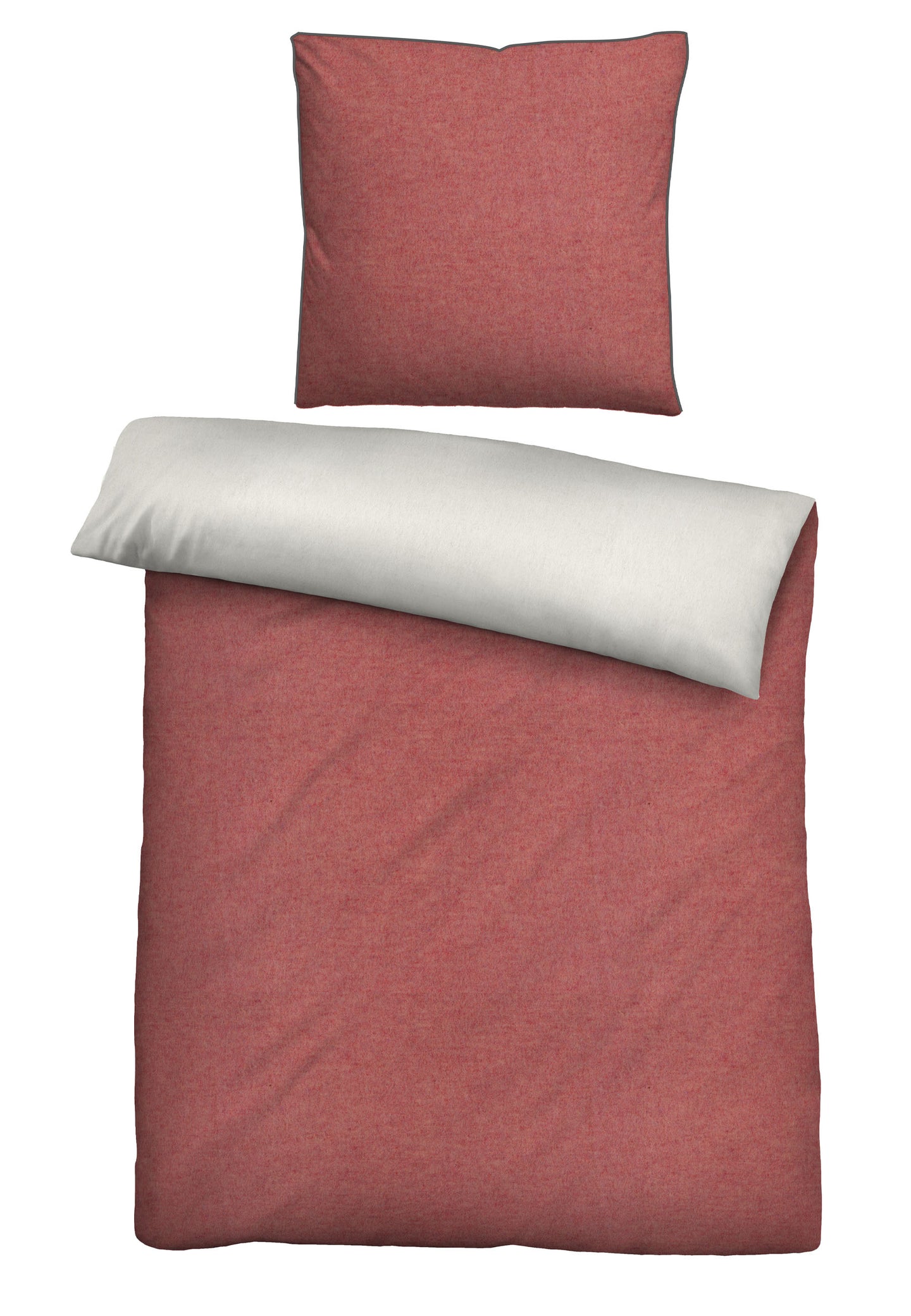 biberna Melange-Flanell Bettwäsche 155x200/220 cm + 80x80 cm