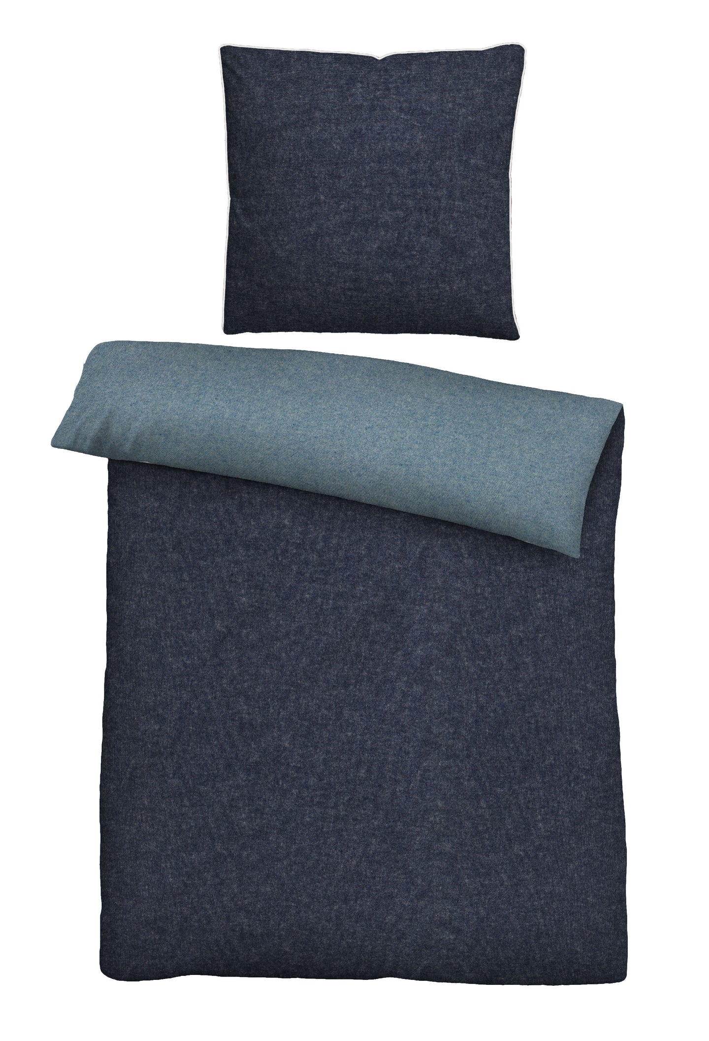 biberna Melange-Flanell Bettwäsche 155x200/220 cm + 80x80 cm