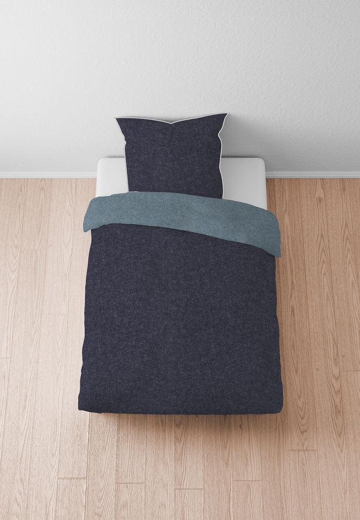 biberna Melange-Flanell Bettwäsche 200x200 cm + 80x80 cm