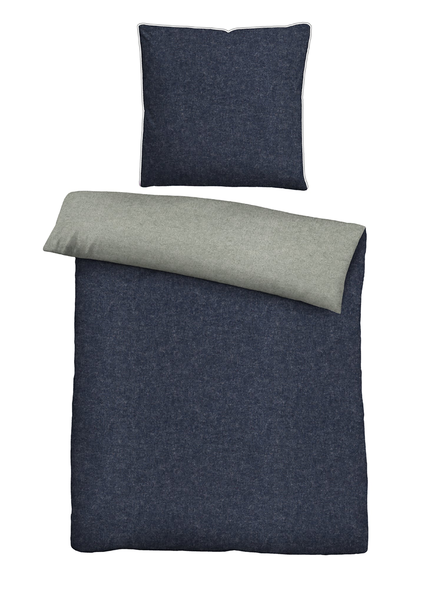 biberna Melange-Flanell Bettwäsche 155x200/220 cm + 80x80 cm
