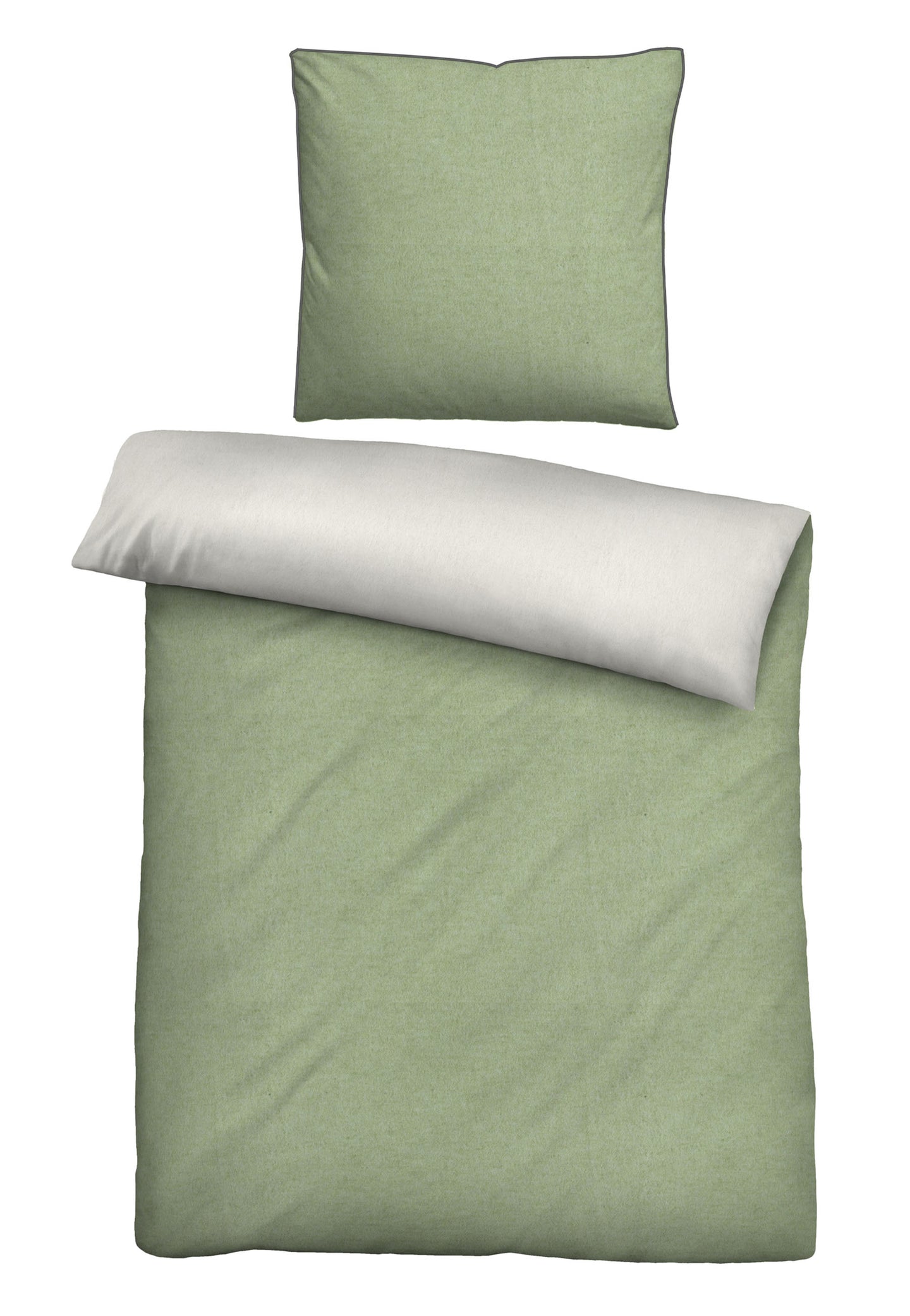 biberna Melange-Flanell Bettwäsche 155x200/220 cm + 80x80 cm
