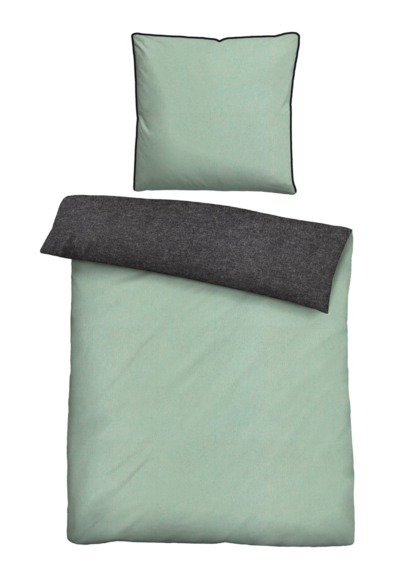 biberna Melange-Flanell Bettwäsche 200x200 cm + 80x80 cm