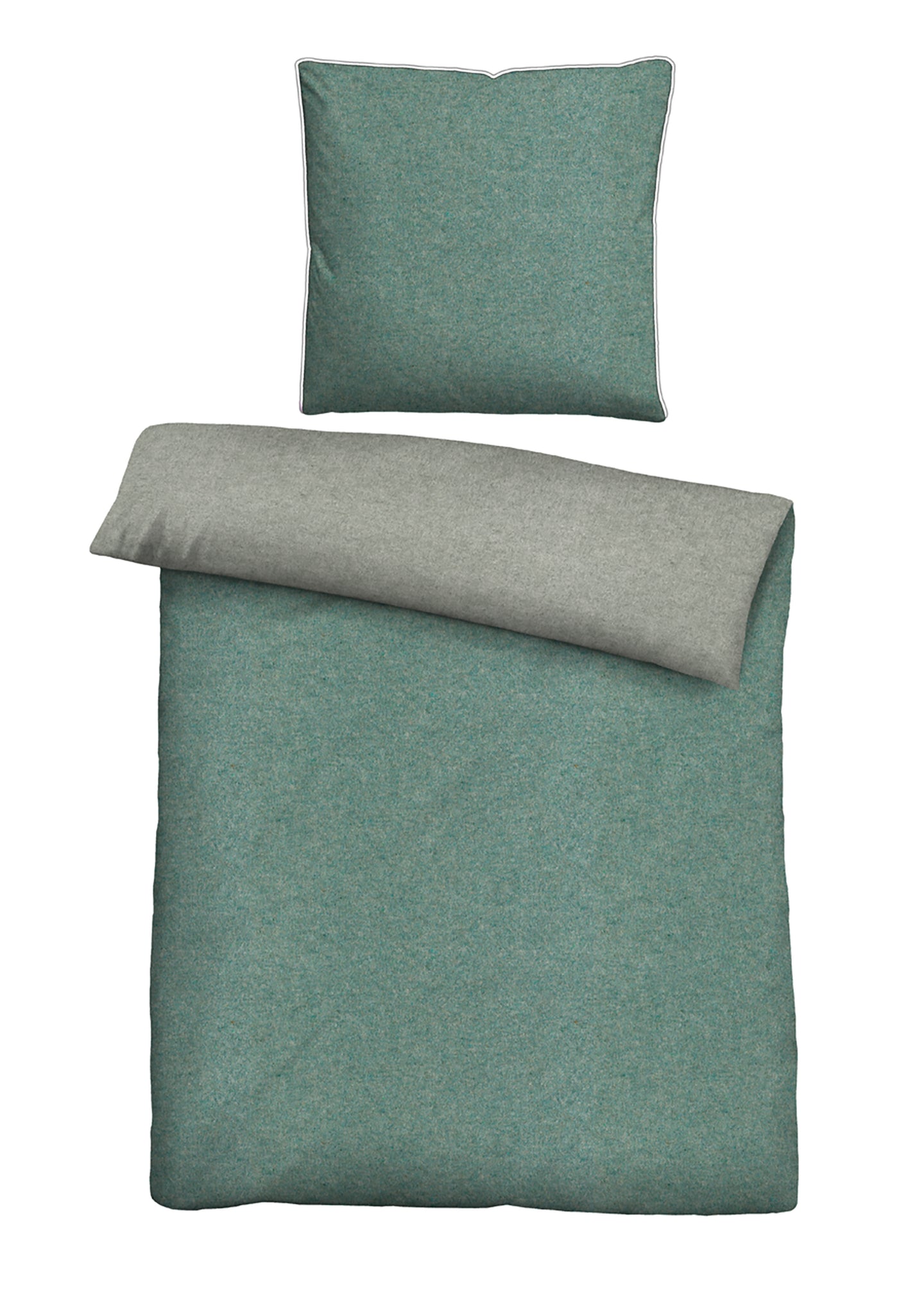 biberna Melange-Flanell Bettwäsche 155x200/220 cm + 80x80 cm
