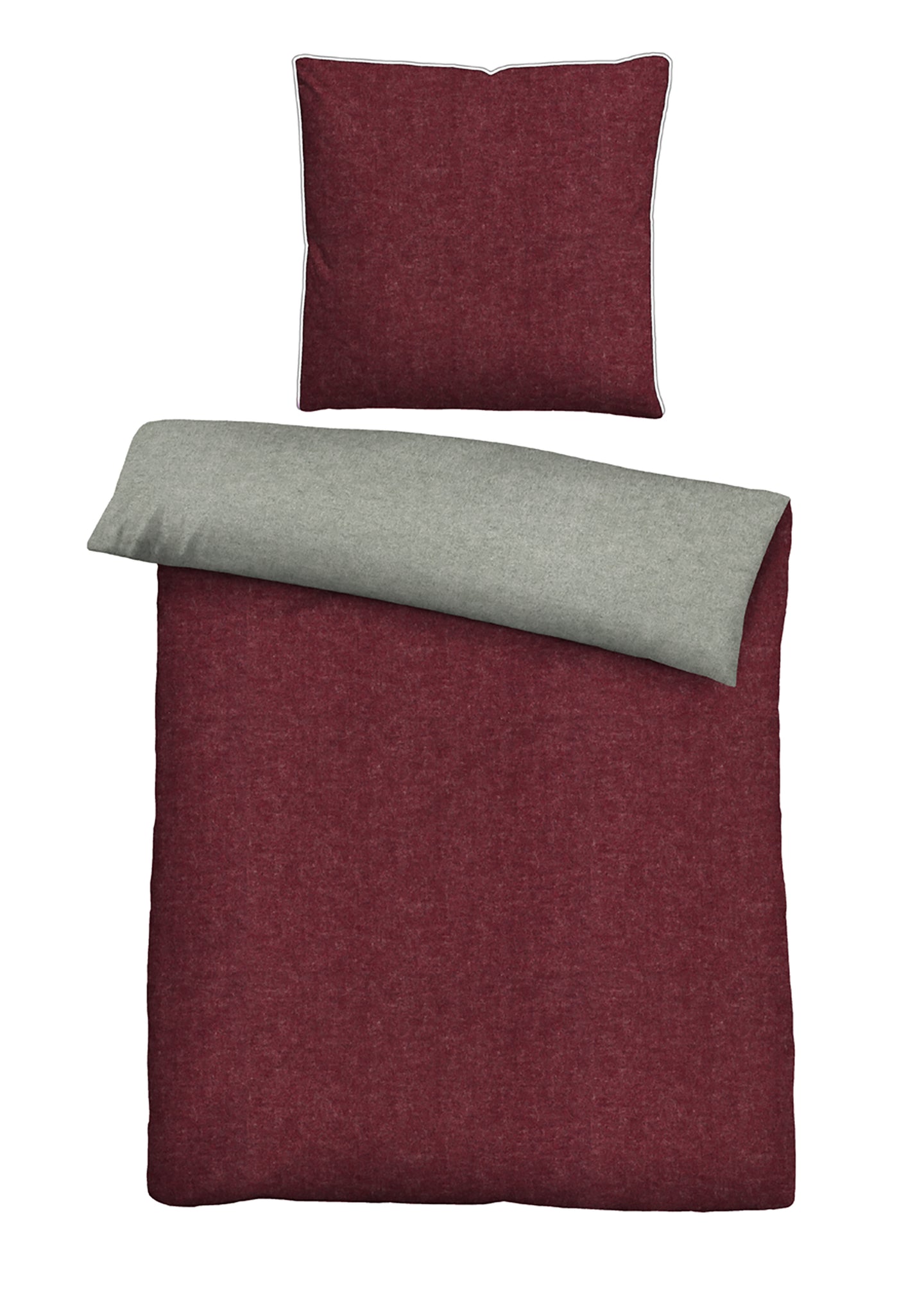 biberna Melange-Flanell Bettwäsche 155x200/220 cm + 80x80 cm
