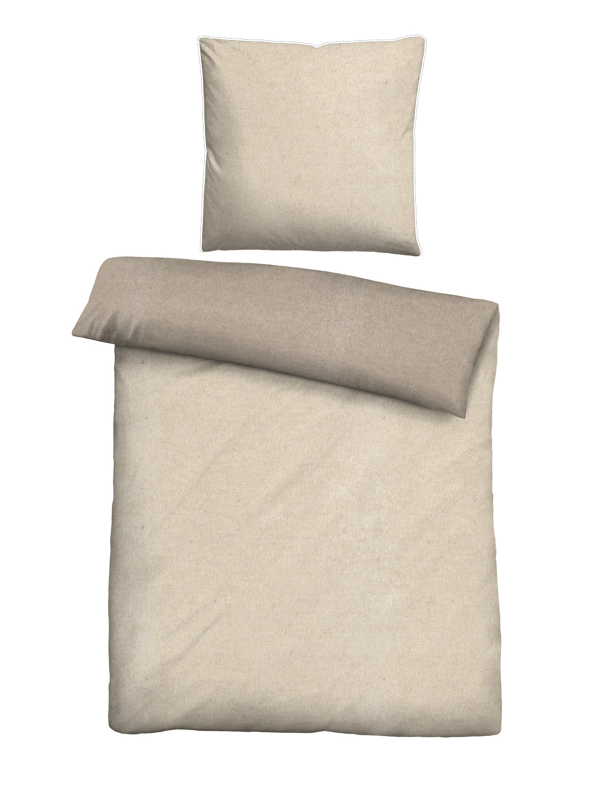 biberna Melange-Flanell Bettwäsche 155x200/220 cm + 80x80 cm