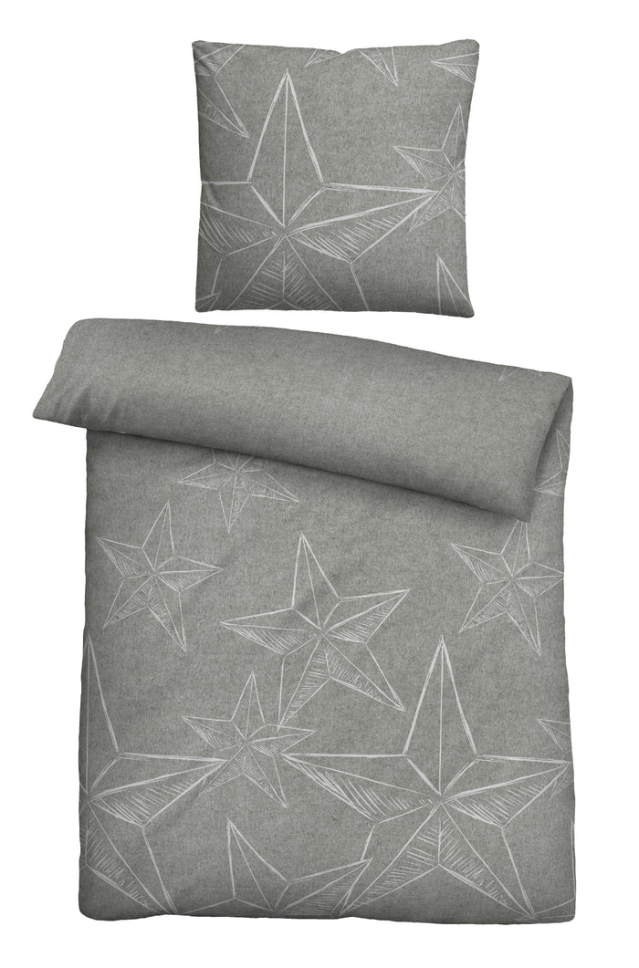 biberna Melange-Flanell Bettwäsche 155x200/220 cm + 80x80 cm