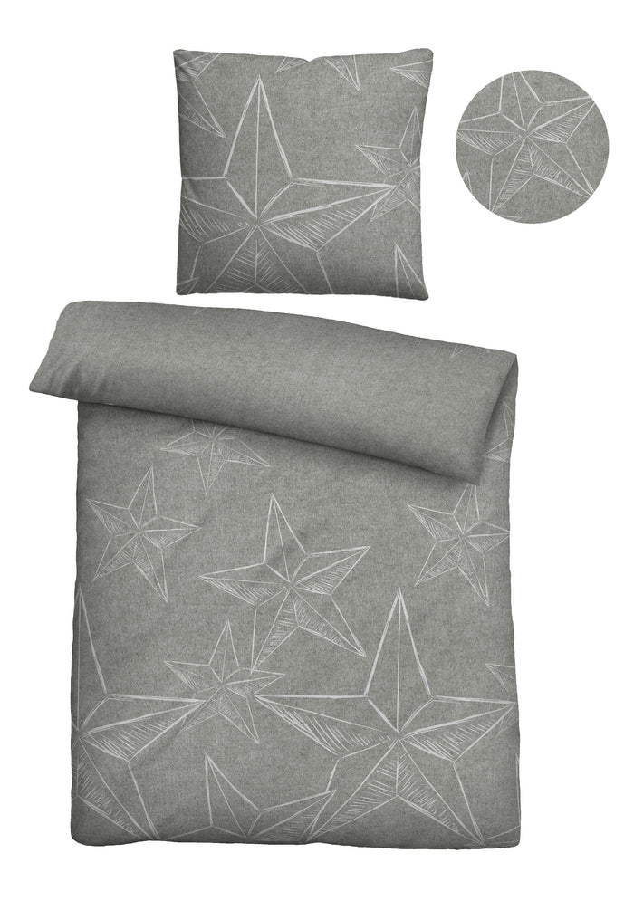 biberna Melange-Flanell Bettwäsche 155x200/220 cm + 80x80 cm