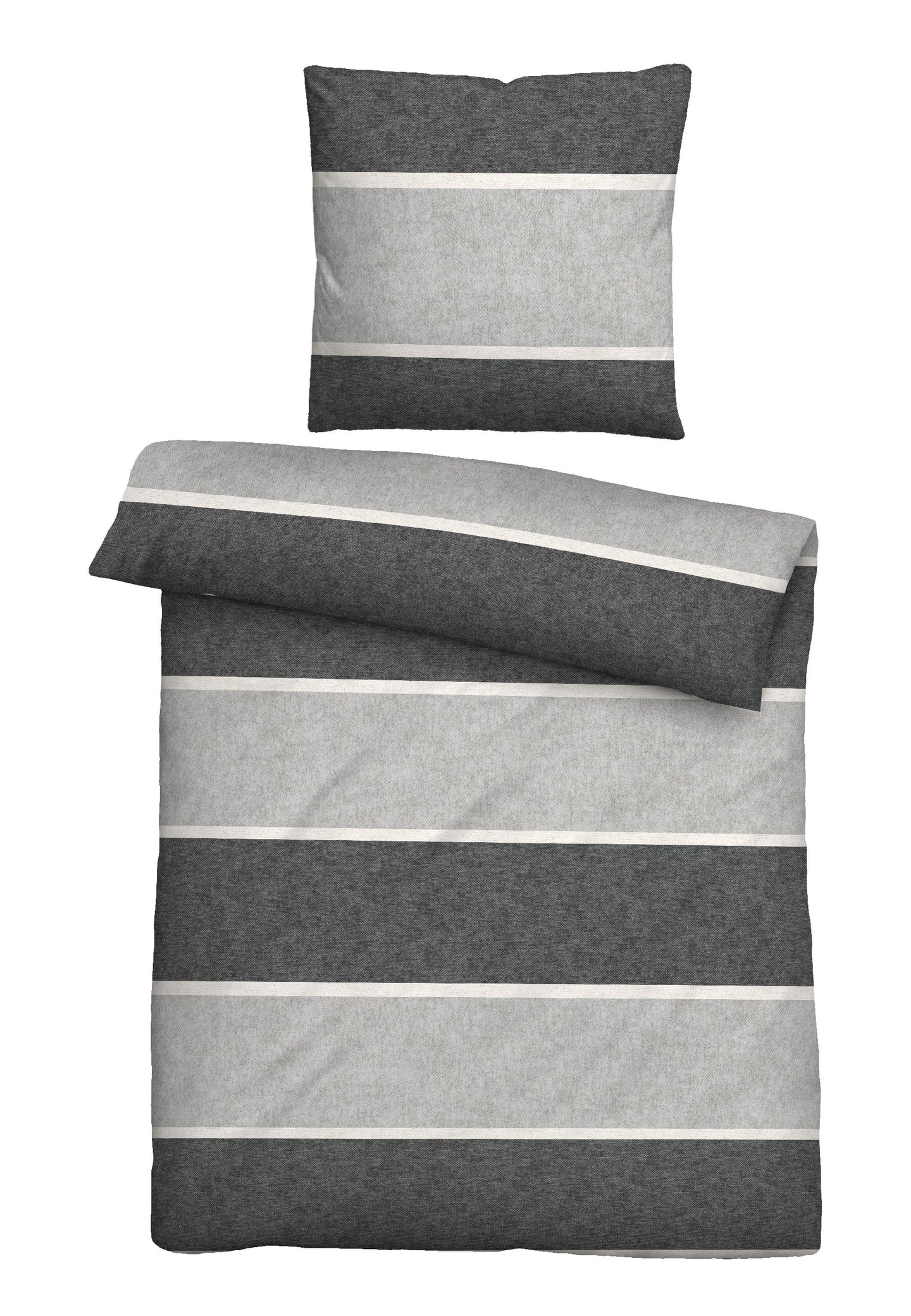 biberna Melange-Flanell Bettwäsche 135x200 cm + 80x80 cm