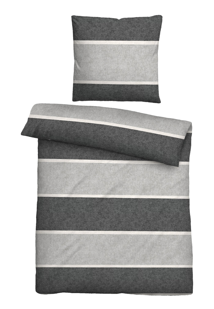 biberna Melange-Flanell Bettwäsche 155x200/220 cm + 80x80 cm