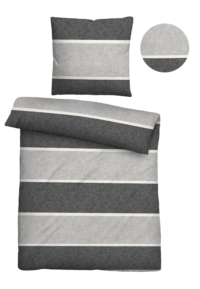 biberna Melange-Flanell Bettwäsche 155x200/220 cm + 80x80 cm