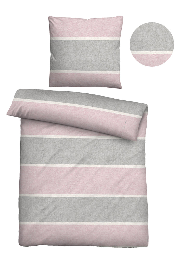 biberna Melange-Flanell Bettwäsche 155x200/220 cm + 80x80 cm