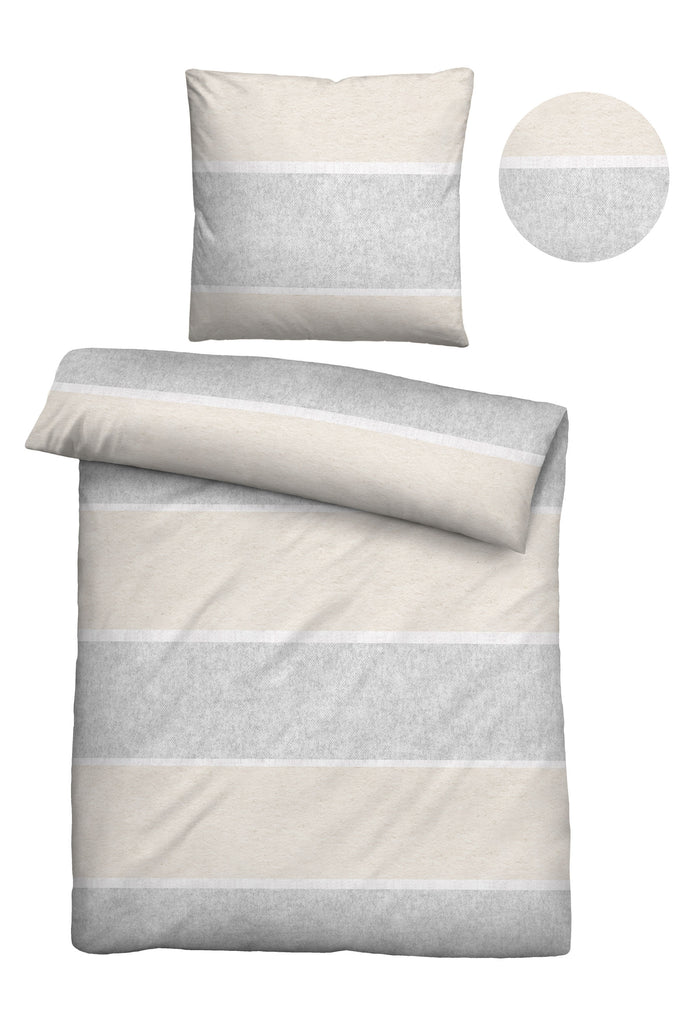 biberna Melange-Flanell Bettwäsche 155x200/220 cm + 80x80 cm