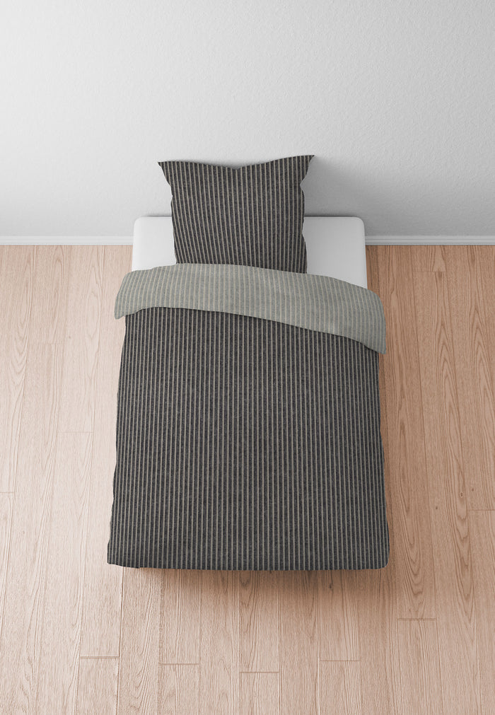 biberna Melange-Flanell Bettwäsche 155x200/220 cm + 80x80 cm