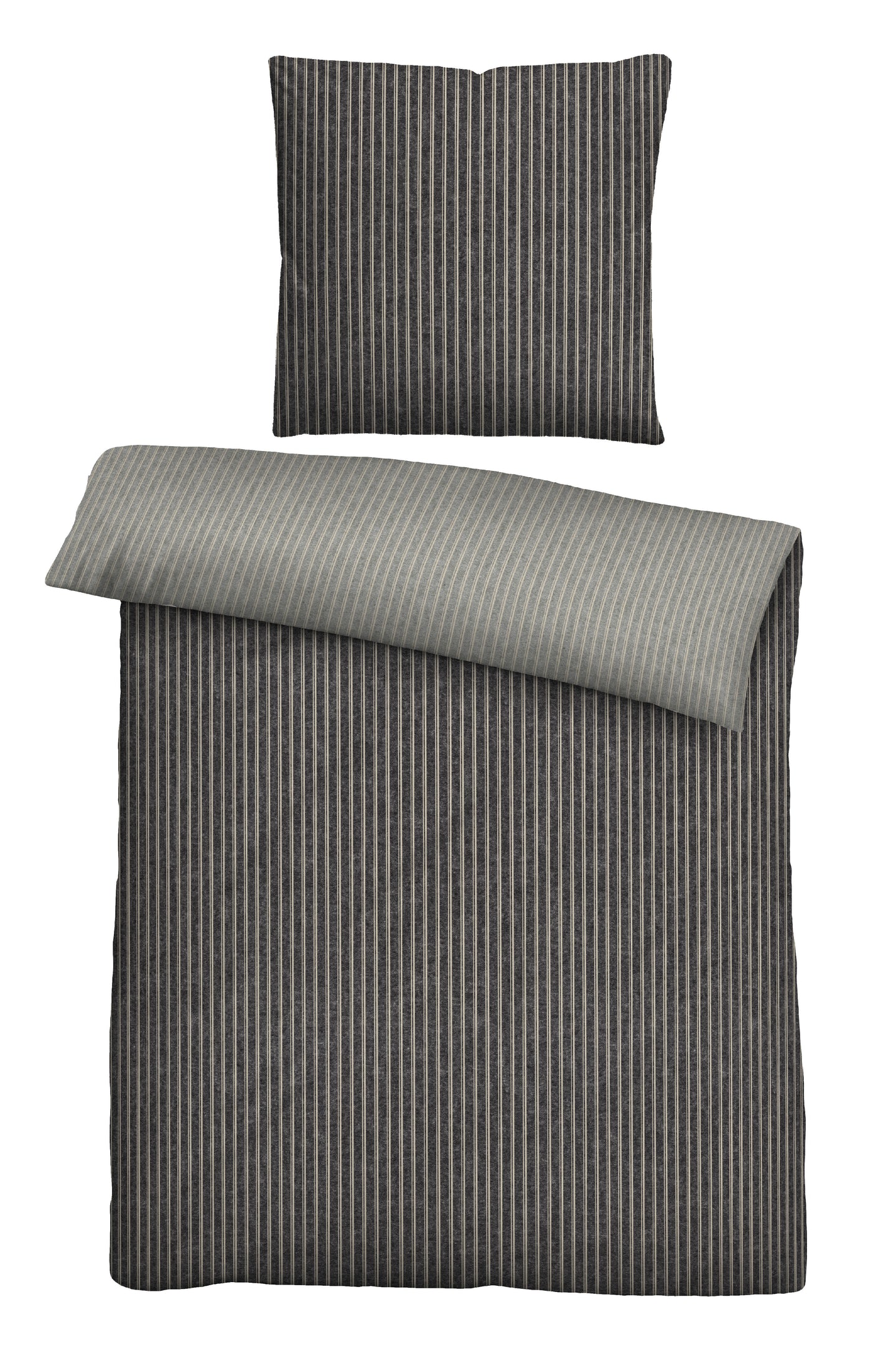 biberna Melange-Flanell Bettwäsche 155x200/220 cm + 80x80 cm