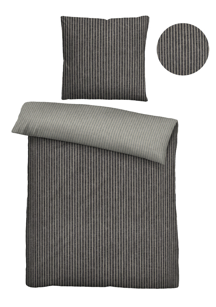 biberna Melange-Flanell Bettwäsche 155x200/220 cm + 80x80 cm