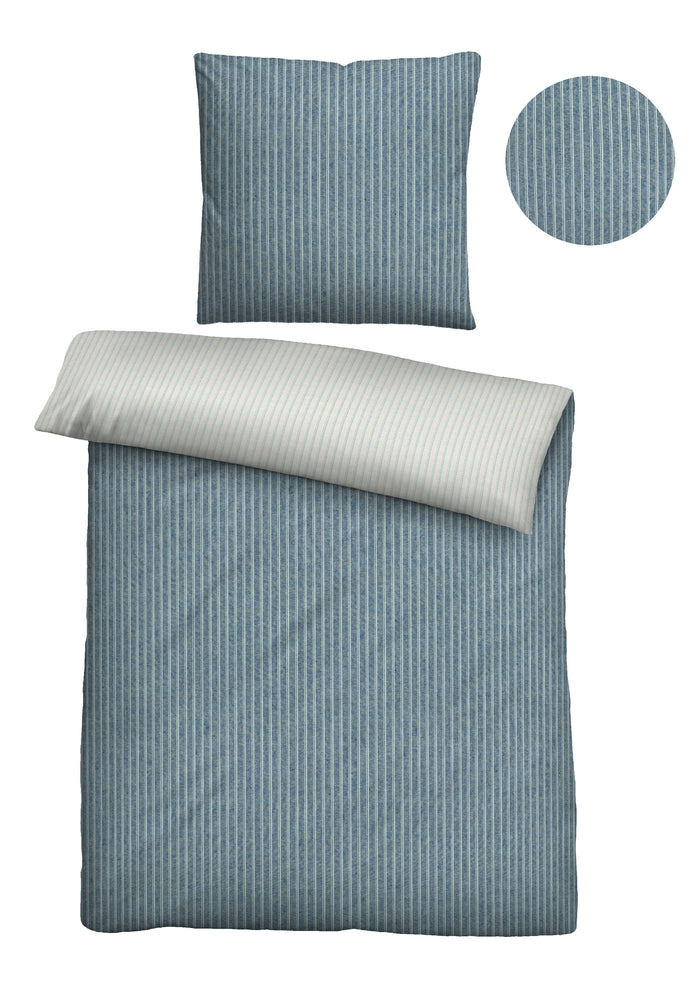 biberna Melange-Flanell Bettwäsche 155x200/220 cm + 80x80 cm