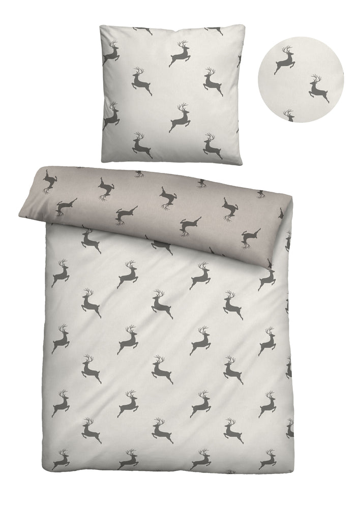 biberna Melange-Flanell Bettwäsche 155x200/220 cm + 80x80 cm