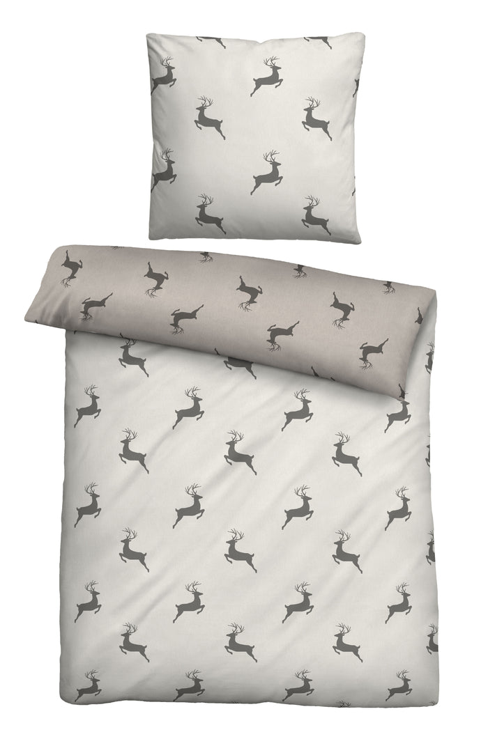 biberna Melange-Flanell Bettwäsche 155x200/220 cm + 80x80 cm