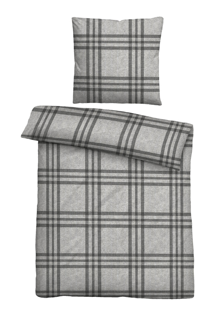 biberna Melange-Flanell Bettwäsche 155x200/220 cm + 80x80 cm