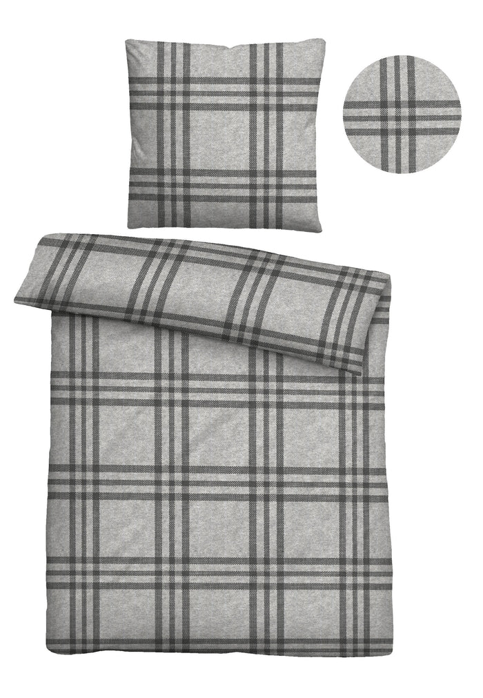 biberna Melange-Flanell Bettwäsche 155x200/220 cm + 80x80 cm
