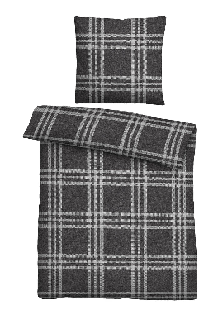 biberna Melange-Flanell Bettwäsche 155x200/220 cm + 80x80 cm