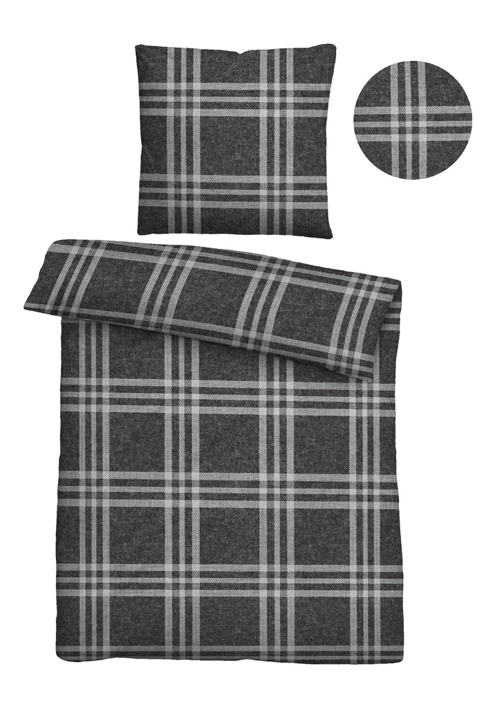 biberna Melange-Flanell Bettwäsche 155x200/220 cm + 80x80 cm