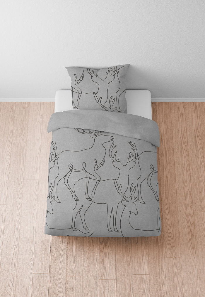 biberna Melange-Flanell Bettwäsche 155x200/220 cm + 80x80 cm