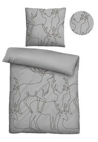 biberna Melange-Flanell Bettwäsche 155x200/220 cm + 80x80 cm