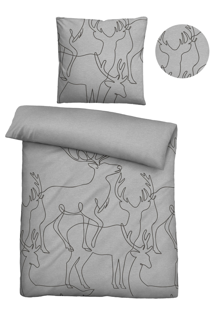 biberna Melange-Flanell Bettwäsche 155x200/220 cm + 80x80 cm