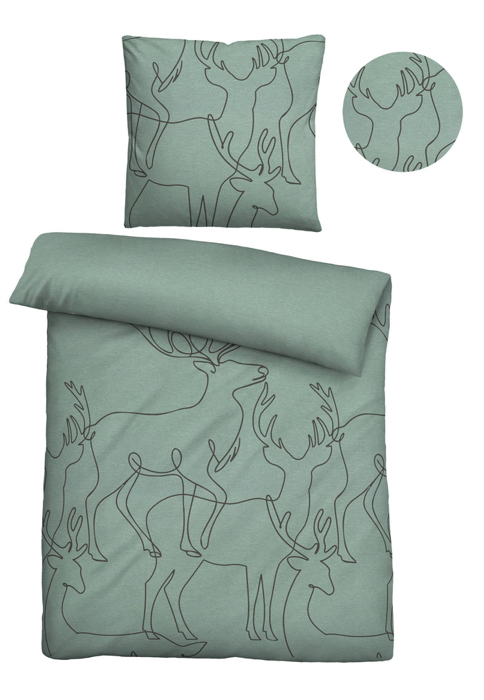 biberna Melange-Flanell Bettwäsche 155x200/220 cm + 80x80 cm