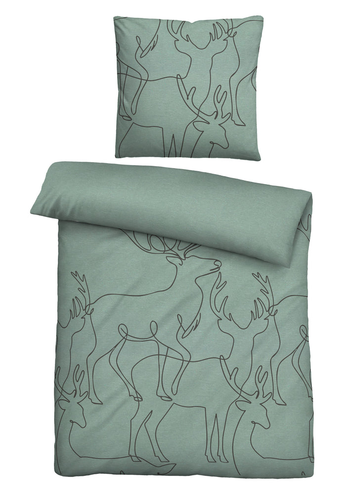 biberna Melange-Flanell Bettwäsche 155x200/220 cm + 80x80 cm