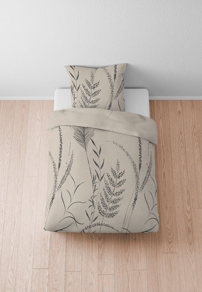 biberna Melange-Flanell Bettwäsche 155x200/220 cm + 80x80 cm