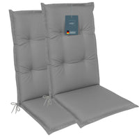 Hochlehnerauflage Gartenstuhl Auflage 2er Set FLORENCE, bequeme Sitzauflage für Gartenmöbel, Stuhlkissen