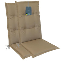 Hochlehnerauflage Gartenstuhl Auflage 2er Set FLORENCE, bequeme Sitzauflage für Gartenmöbel, Stuhlkissen