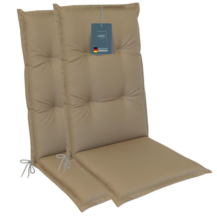 Hochlehnerauflage Gartenstuhl Auflage 2er Set FLORENCE, bequeme Sitzauflage für Gartenmöbel, Stuhlkissen