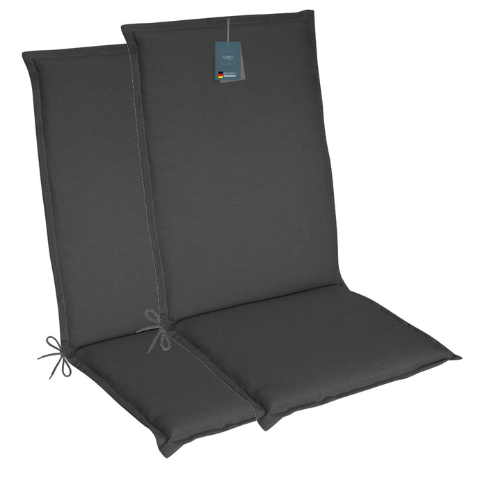 Hochlehnerauflage 2er Set MALTA - Gartenstuhl Auflage, bequeme Sitzauflage für Gartenmöbel, Stuhlkissen
