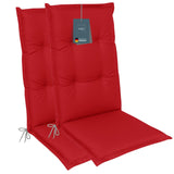Hochlehnerauflage Gartenstuhl Auflage 2er Set FLORENCE, bequeme Sitzauflage für Gartenmöbel, Stuhlkissen