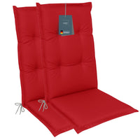 Hochlehnerauflage Gartenstuhl Auflage 2er Set FLORENCE, bequeme Sitzauflage für Gartenmöbel, Stuhlkissen