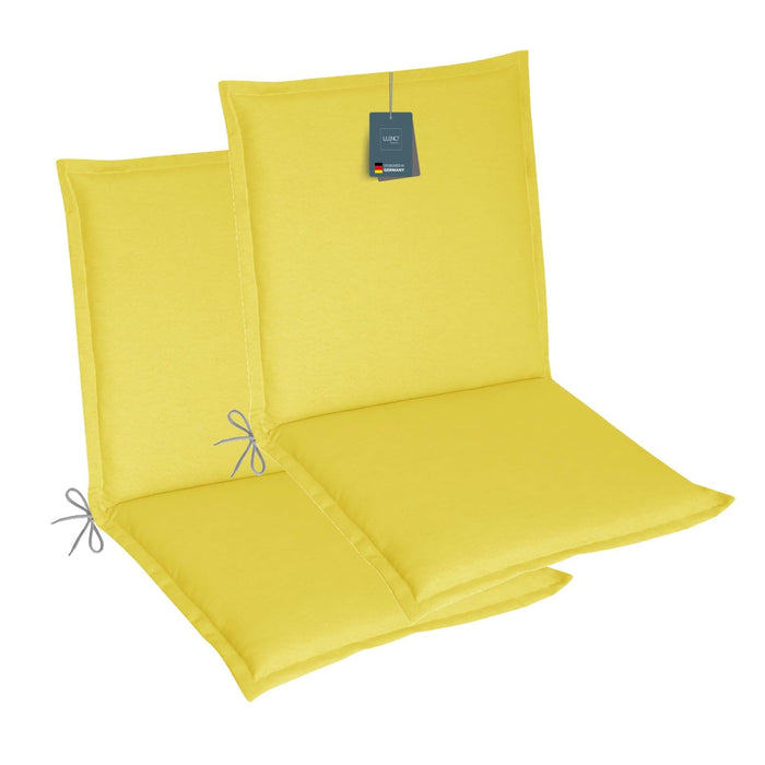 Niedriglehnerauflage 2er Set MALTA - Gartenstuhl Auflage, bequeme Sitzauflage für Gartenmöbel, Stuhlkissen