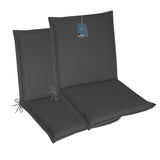 Niedriglehnerauflage 2er Set MALTA - Gartenstuhl Auflage, bequeme Sitzauflage für Gartenmöbel, Stuhlkissen