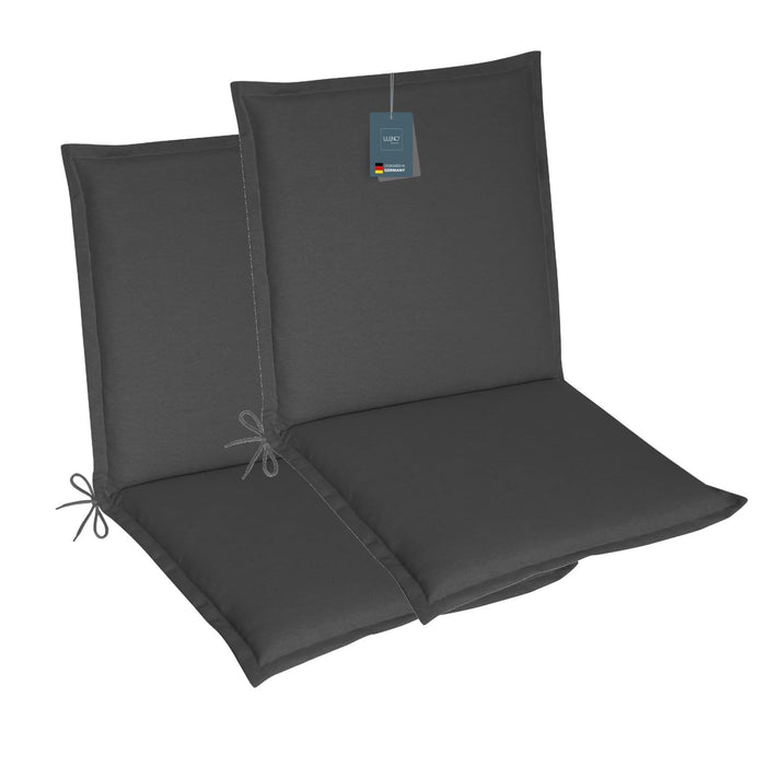 Niedriglehnerauflage 2er Set MALTA - Gartenstuhl Auflage, bequeme Sitzauflage für Gartenmöbel, Stuhlkissen