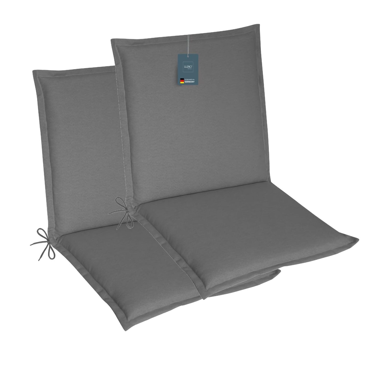 Niedriglehnerauflage 2er Set MALTA - Gartenstuhl Auflage, bequeme Sitzauflage für Gartenmöbel, Stuhlkissen