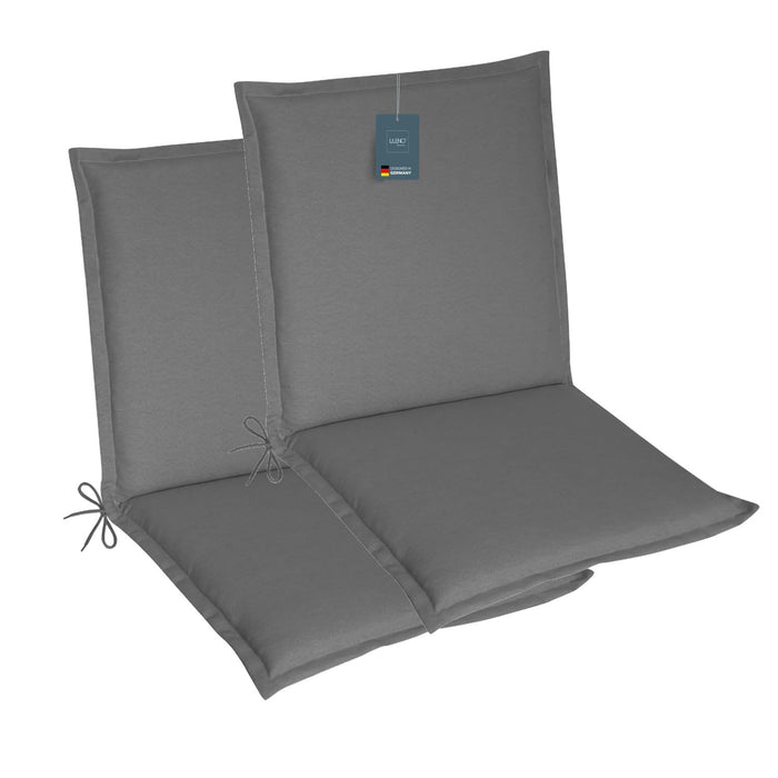 Niedriglehnerauflage 2er Set MALTA - Gartenstuhl Auflage, bequeme Sitzauflage für Gartenmöbel, Stuhlkissen
